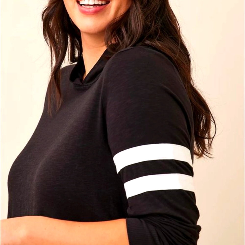 ❤NWT VINTAGE TORRID HOODIE VARSITY STRIPES - SUPER SOFT SLUB SHIRT - SIZE 2X - Picture 6 of 9